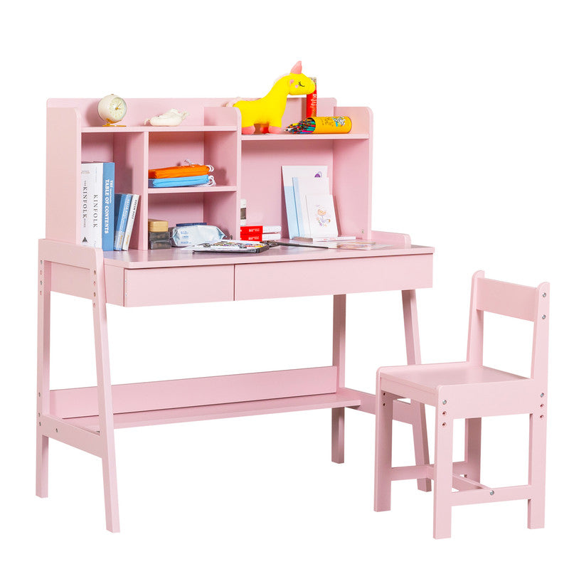 Solid Wood Kids Desk and Chair Set