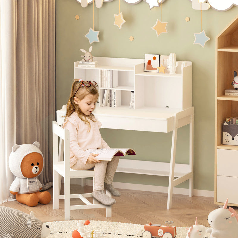 Solid Wood Kids Desk and Chair Set