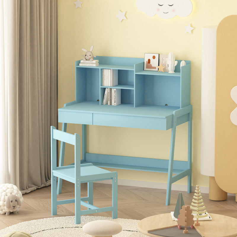 Solid Wood Kids Desk and Chair Set