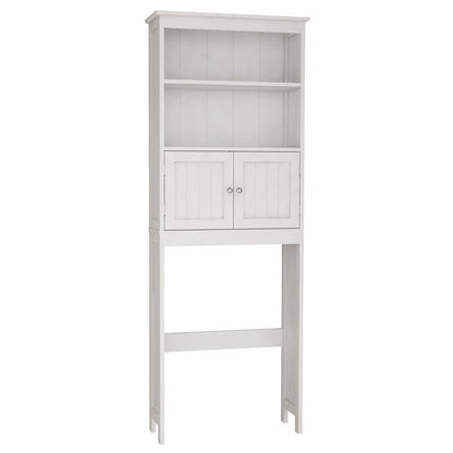 Toilet Rack 2-Tier Toilet Bathroom Storage Shelf with 2 Doors