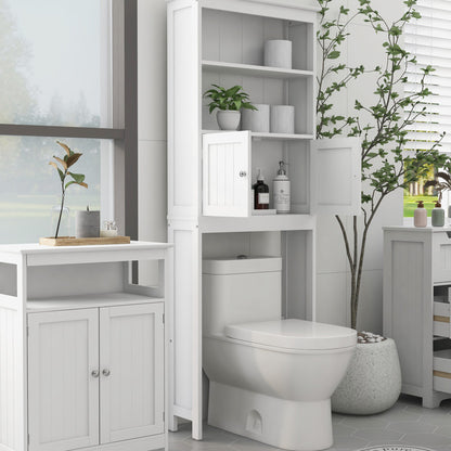 Toilet Rack 2-Tier Toilet Bathroom Storage Shelf with 2 Doors