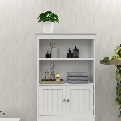 Toilet Rack 2-Tier Toilet Bathroom Storage Shelf with 2 Doors