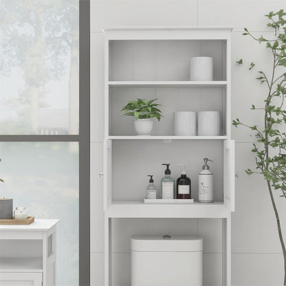 Toilet Rack 2-Tier Toilet Bathroom Storage Shelf with 2 Doors