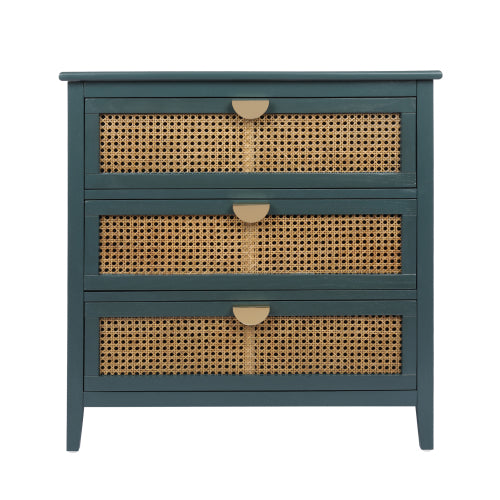 3 Drawer Cabinet,Natural rattan,Suitable for bedroom, living room, study