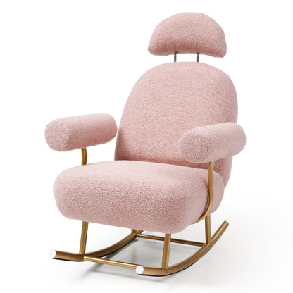 Modern Sherpa Fabric Nursery Rocking Chair