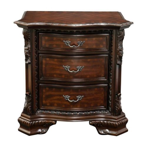Brown Cherry Solid Wood 3 - Drawers