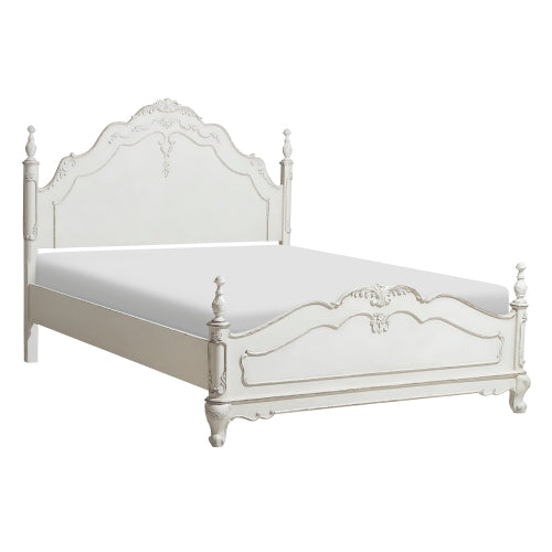Victorian Style Antique White Full Bed