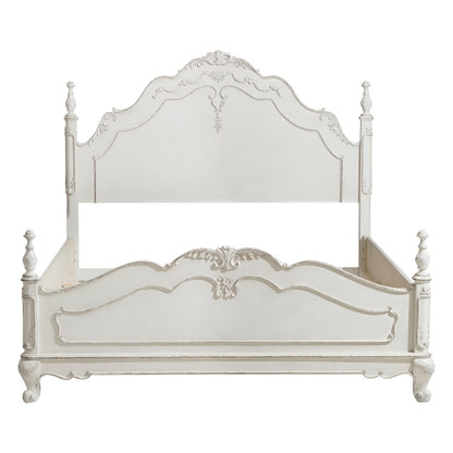 Victorian Style Antique White Full Bed