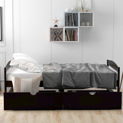 Twin Size Platform Bed with Two Drawers