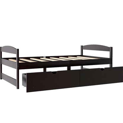 Twin Size Platform Bed with Two Drawers