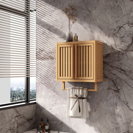 Bathroom Cabinet Wall Mounted Bamboo Toilet Storage Box