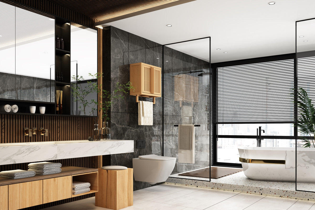 Bathroom Cabinet Wall Mounted Bamboo Toilet Storage Box