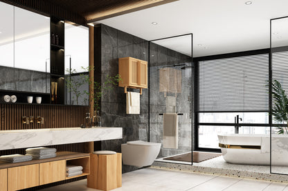 Bathroom Cabinet Wall Mounted Bamboo Toilet Storage Box