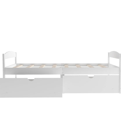 Twin Size Platform Bed with Two Drawers