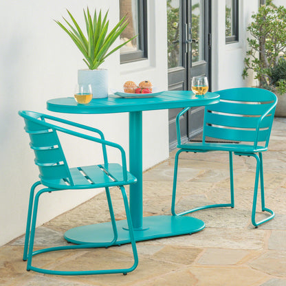Sanamo Outdoor Bistro Set Two Chairs and One Oval Table