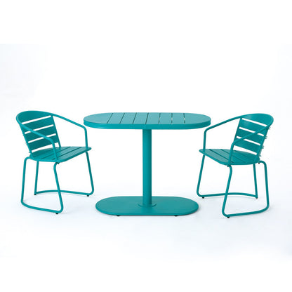 Sanamo Outdoor Bistro Set Two Chairs and One Oval Table