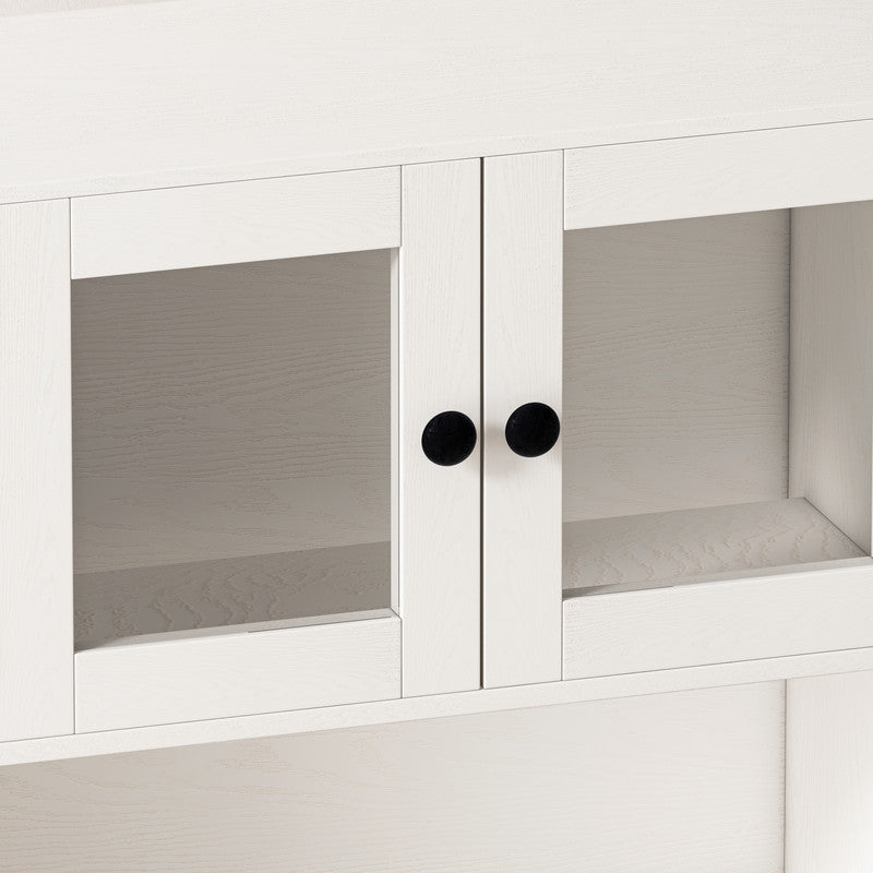 Four Door Storage Cabinets with LED Light, Open Shelf, Display Cabinet with Transparent Acrylic Cabinet Door