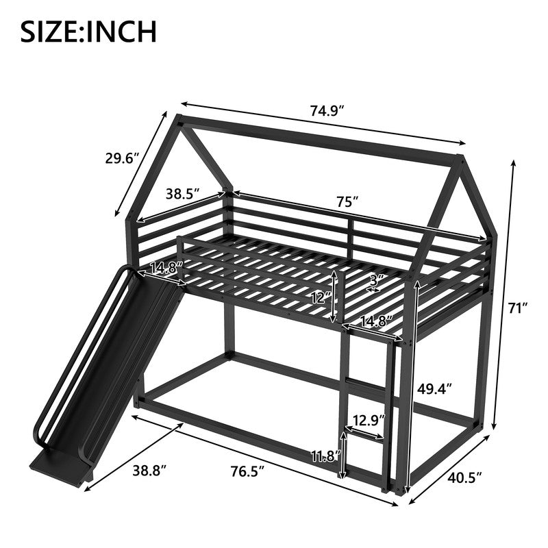 Bunk Bed with Ladder and Slide