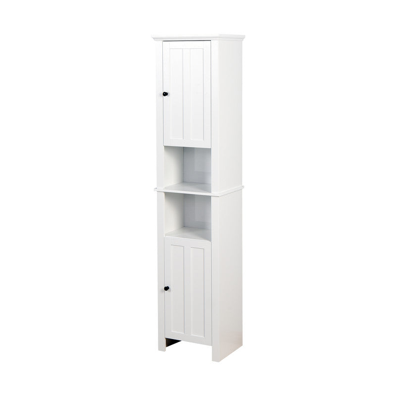 Bathroom Floor Storage Cabinet with 2 Doors Wooden Cabinet with 6 Shelves
