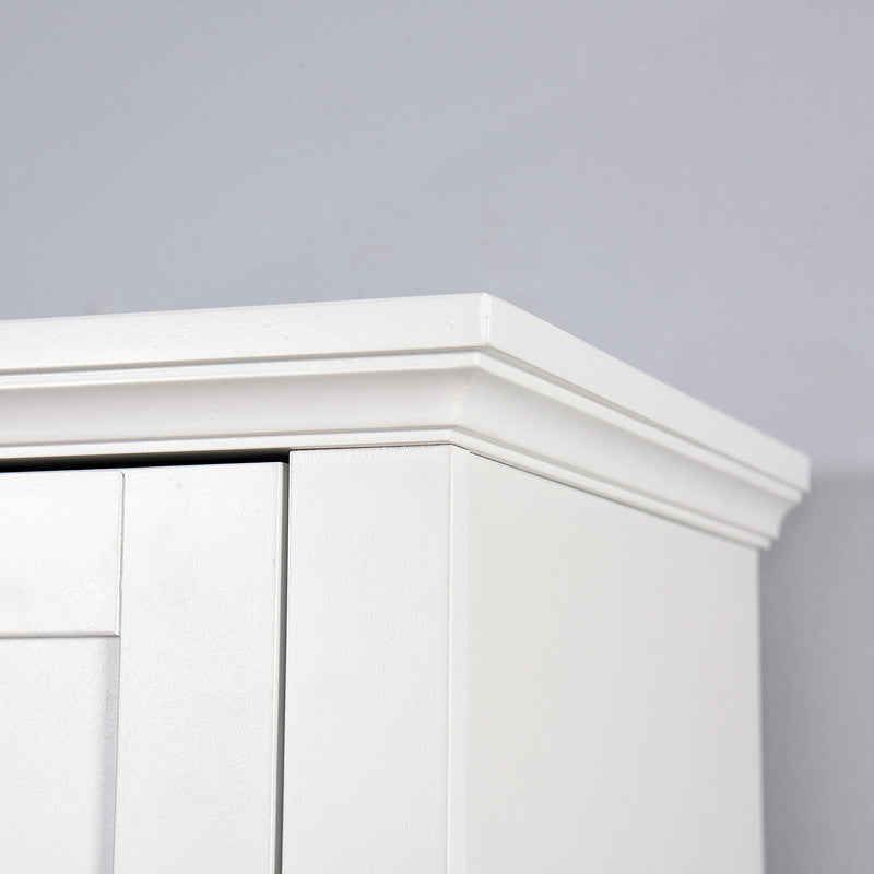 Bathroom Floor Storage Cabinet with 2 Doors Wooden Cabinet with 6 Shelves