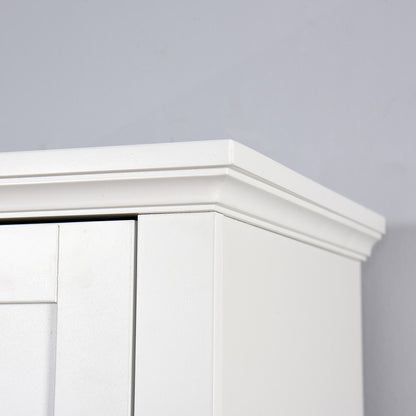 Bathroom Floor Storage Cabinet with 2 Doors Wooden Cabinet with 6 Shelves
