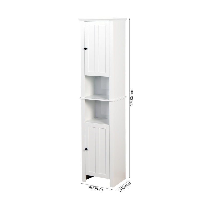 Bathroom Floor Storage Cabinet with 2 Doors Wooden Cabinet with 6 Shelves