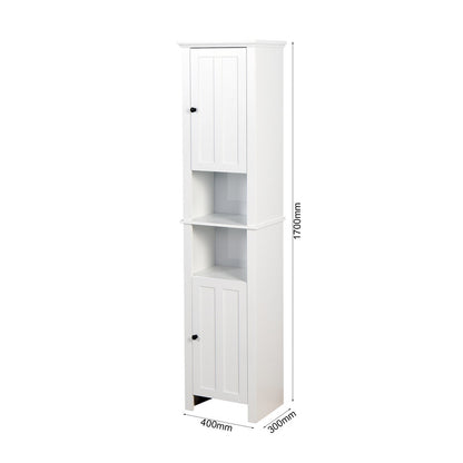 Bathroom Floor Storage Cabinet with 2 Doors Wooden Cabinet with 6 Shelves