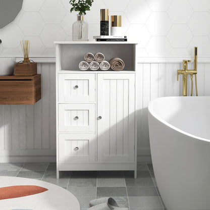 Bathroom Standing Storage Cabinet with 3 Drawers and 1 Door