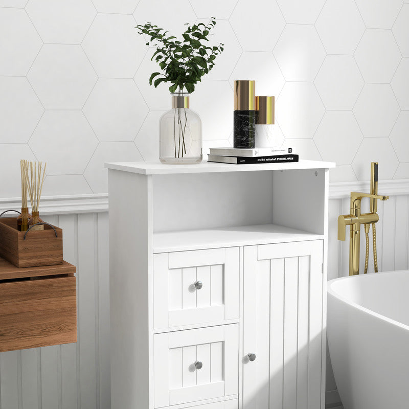 Bathroom Standing Storage Cabinet with 3 Drawers and 1 Door