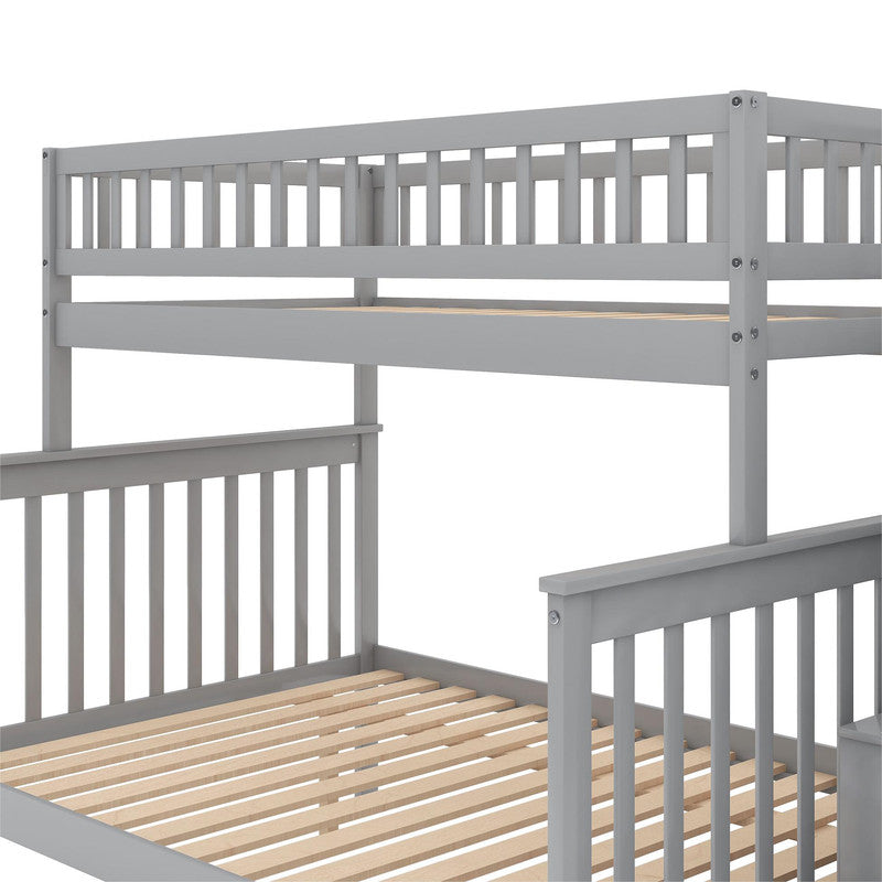 Twin Full Stairway Bunk Bed with Storage