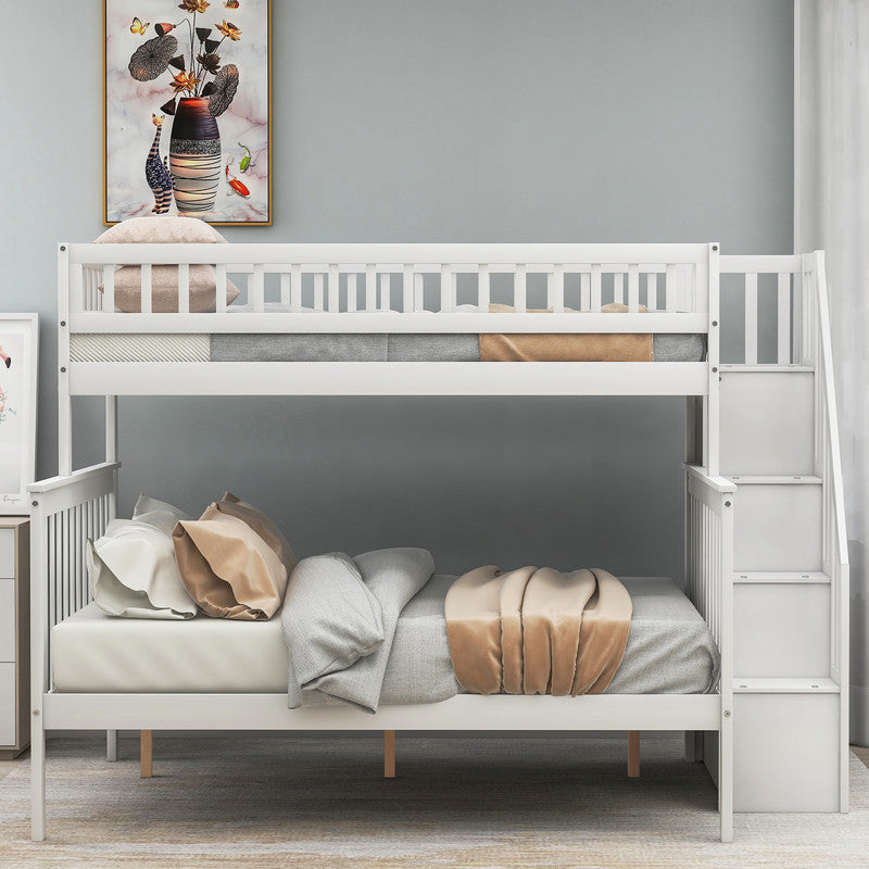 Twin Full Stairway Bunk Bed with Storage