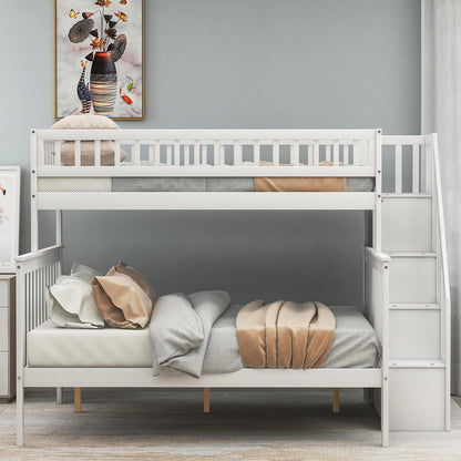 Twin Full Stairway Bunk Bed with Storage