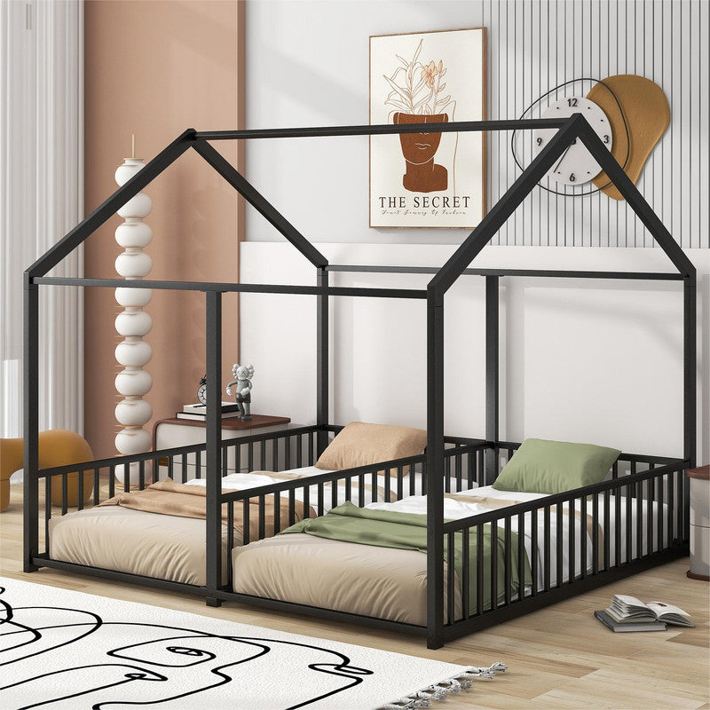 Metal Twin Size Platform Beds Two Shared Beds