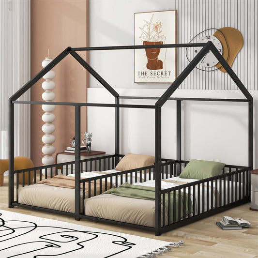 Metal Twin Size Platform Beds Two Shared Beds