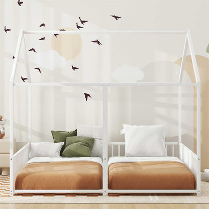 Metal Twin Size Platform Beds Two Shared Beds