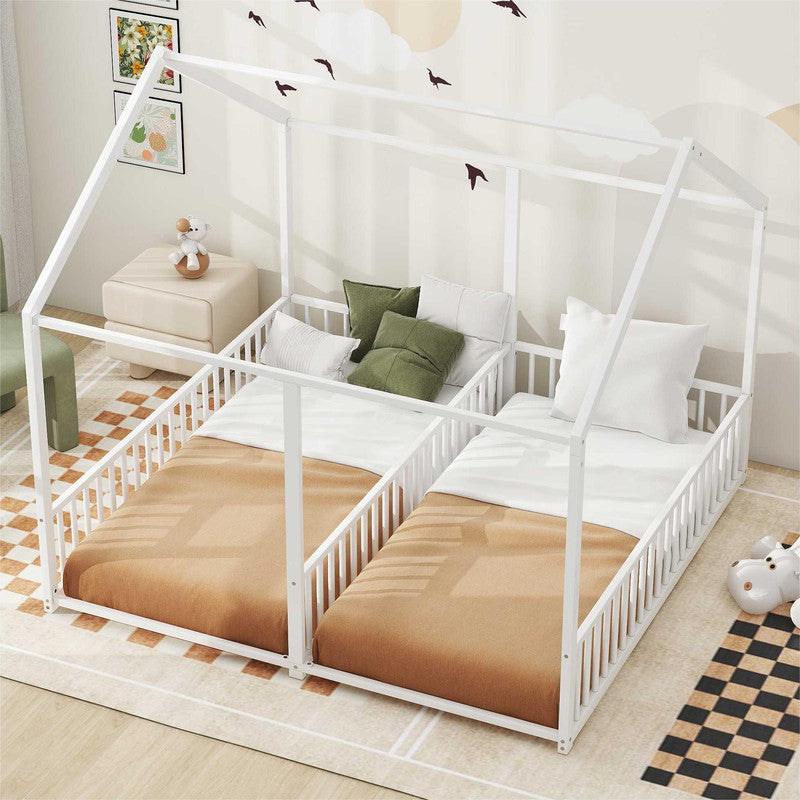 Metal Twin Size Platform Beds Two Shared Beds