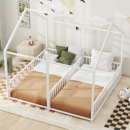 Metal Twin Size Platform Beds Two Shared Beds
