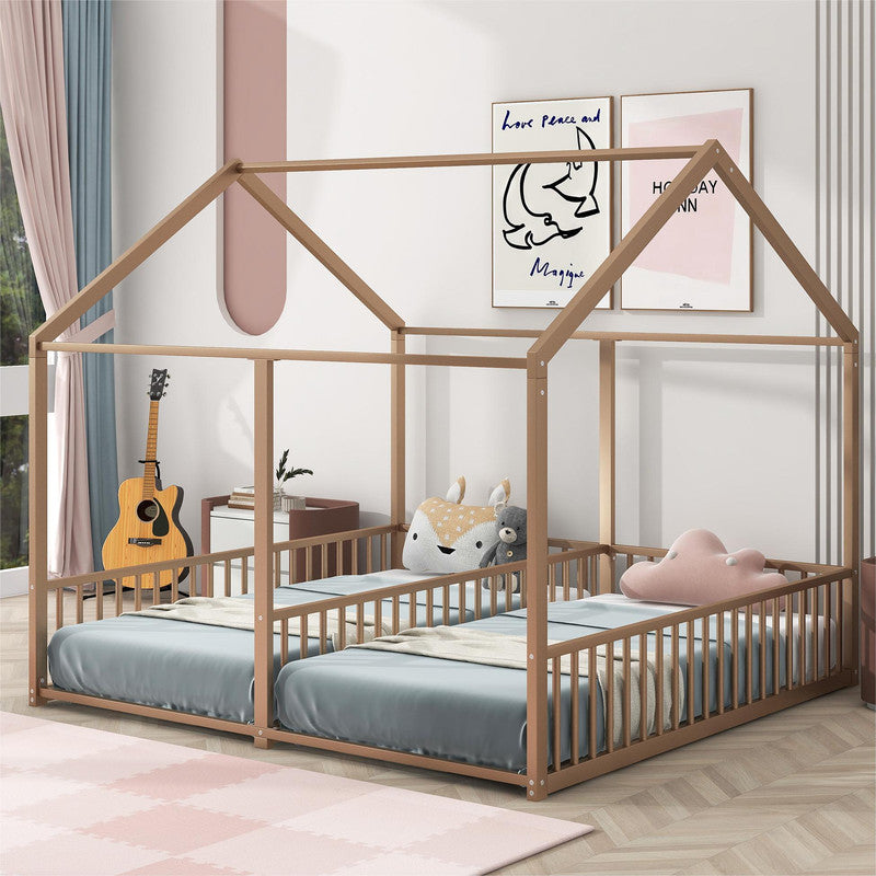 Metal Twin Size Platform Beds Two Shared Beds
