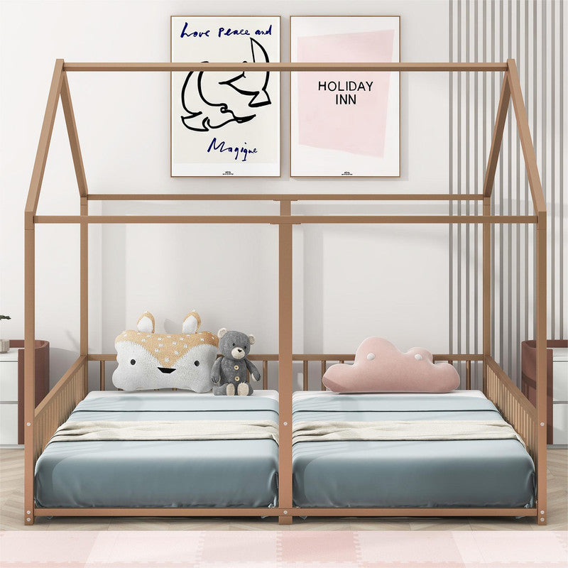Metal Twin Size Platform Beds Two Shared Beds
