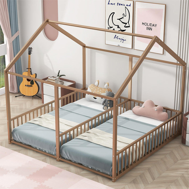 Metal Twin Size Platform Beds Two Shared Beds