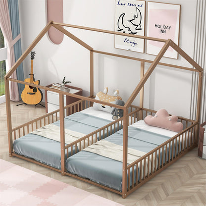 Metal Twin Size Platform Beds Two Shared Beds