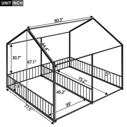 Metal Twin Size Platform Beds Two Shared Beds