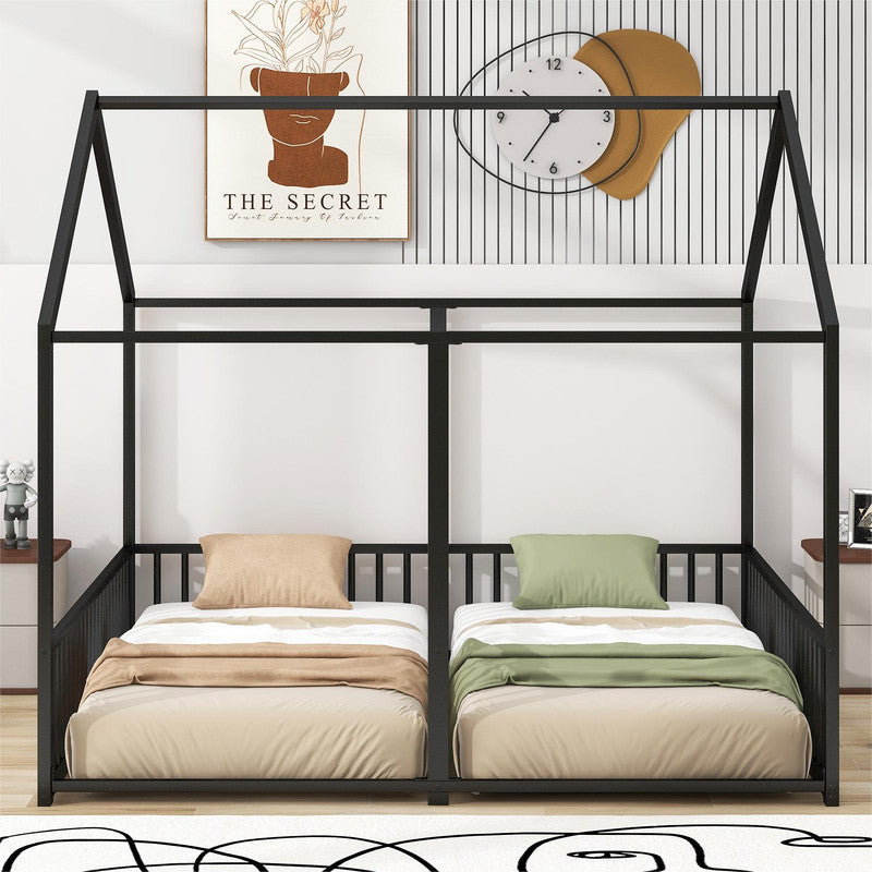 Metal Twin Size Platform Beds Two Shared Beds