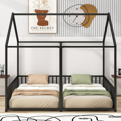 Metal Twin Size Platform Beds Two Shared Beds