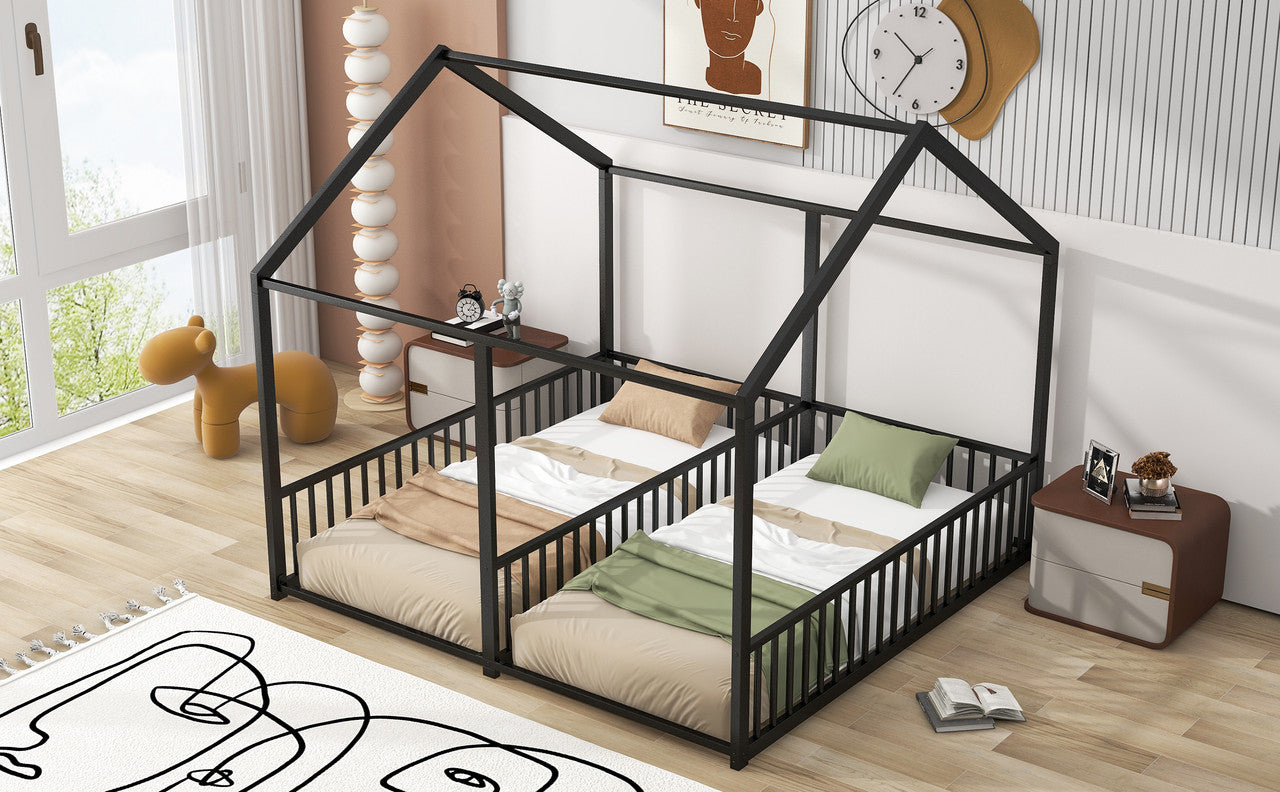 Metal Twin Size Platform Beds Two Shared Beds