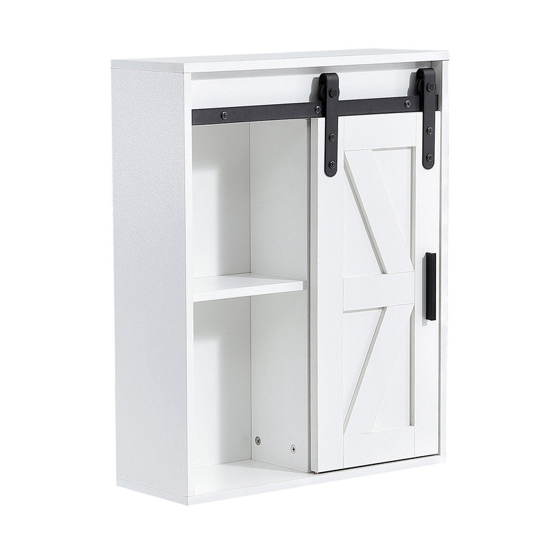 Wood Wall-Mounted Storage Cabinet, 5-Layer Toilet Bathroom Storage Cabinet, Multifunctional Cabinet with Adjustable Door