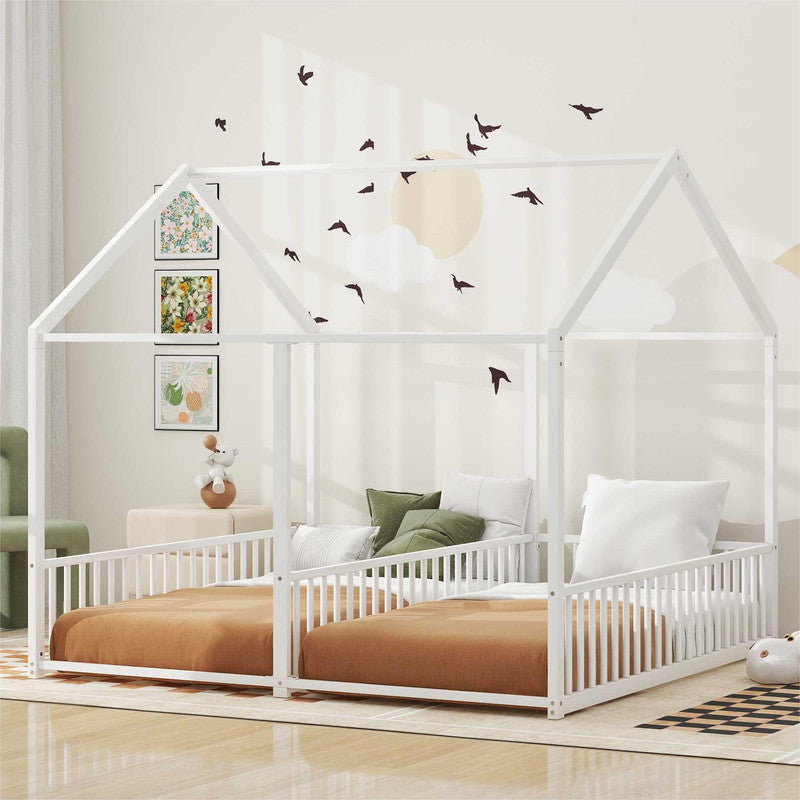 Metal Twin Size Platform Beds Two Shared Beds