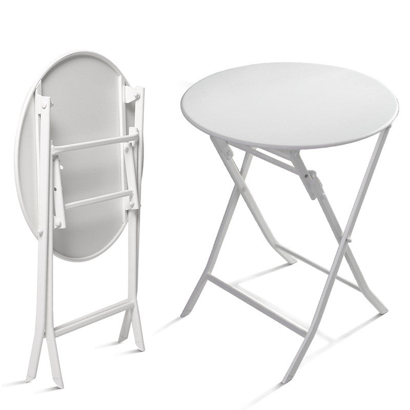 Set of 3 Patio Bistro Set Foldable Round Table and Chairs