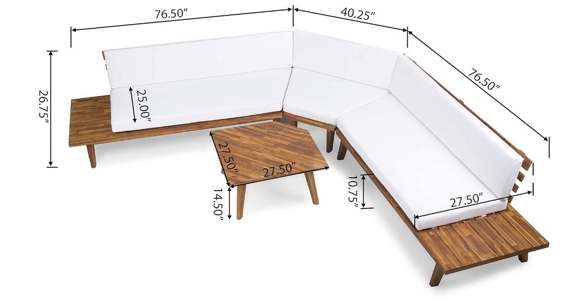 [Ship to Canada Only] Hillcrest V Shaped 4-Piece Sofa Set