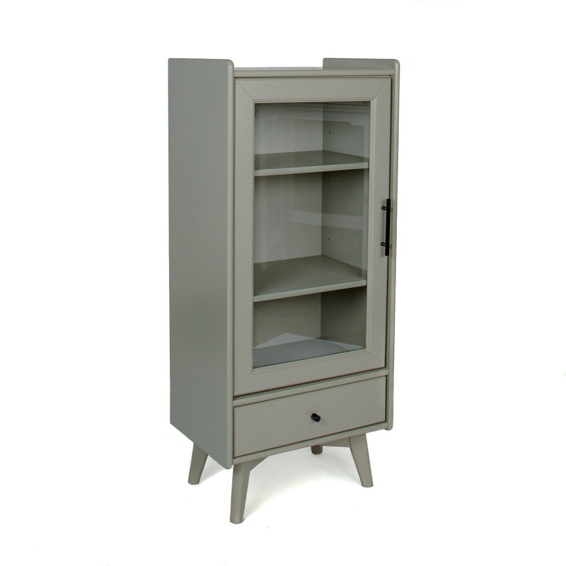 Modern Bathroom Storage Cabinet with Glass Door, Double Adjustable Shelves and One Drawer
